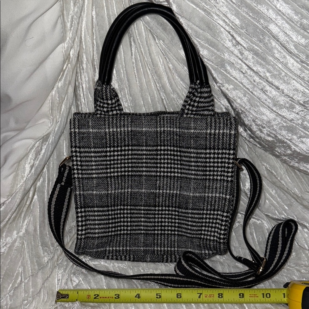 H&M Plaid Black and Gray Women's Handbag